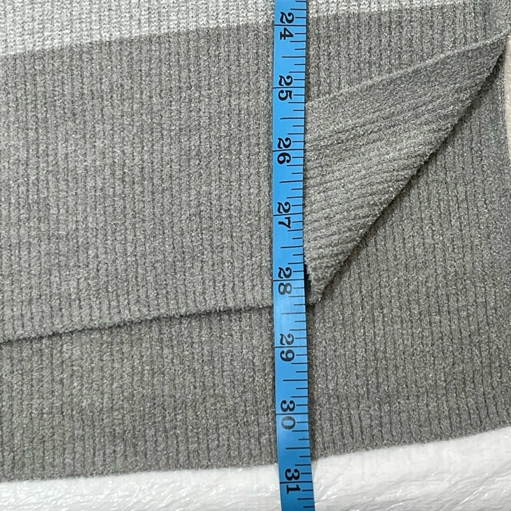 Barefoot Dreams Gray and White Striped Sweater - Picture 5 of 10